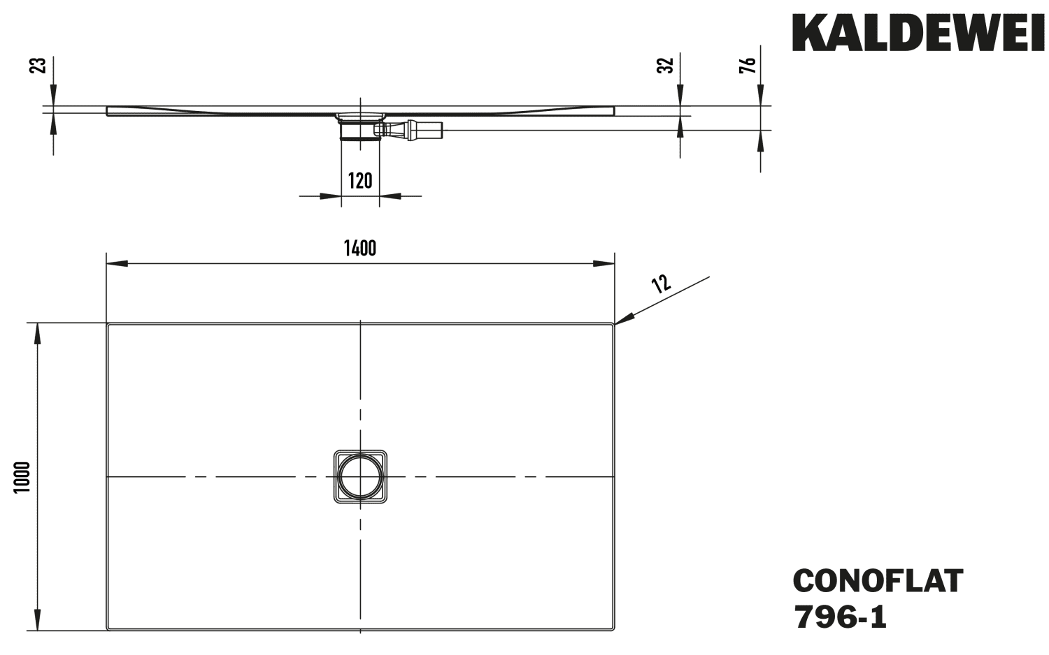 KA DW CONOFLAT Mod.796-1,1000x1400mm, alpinweiß,Perl-Effekt