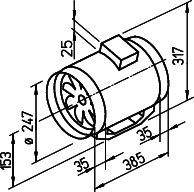 Helios MV 250 Multivent-Rohrventilator 1-PH