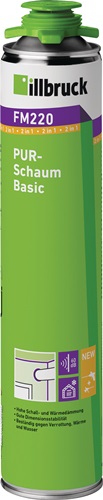 1K-PUR-Schaum FM220 750 ml B2 gelb m.Einw.-Handsch.Dose ILLBRUCK 1K-PUR-Schaum FM220 750 ml B2 gelb m.Einw.-Handsch.Dose ILLBRUCK