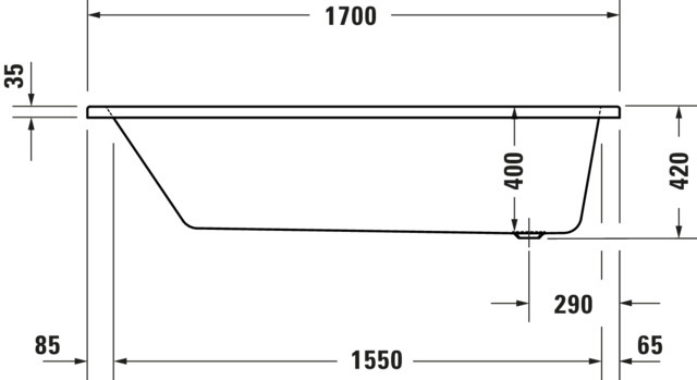 DU No.1 BW 1700x700,Einbauversion Rückenschr.1 Pos.Variabel, Weiß