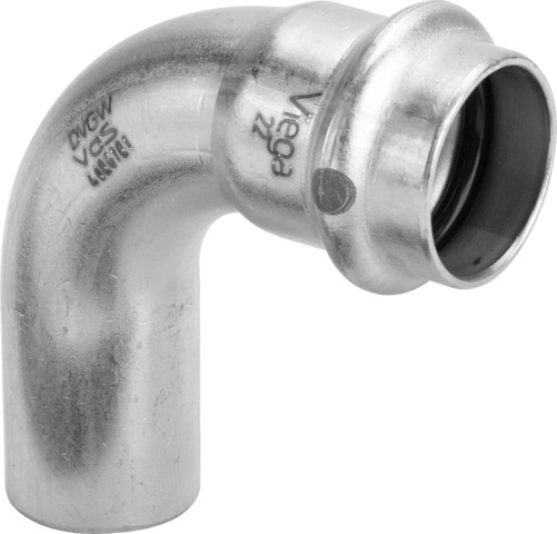 Viega Bogen 90 Grad mit SC Sanpress Inox 2316.1 in 15mm Edelstahl