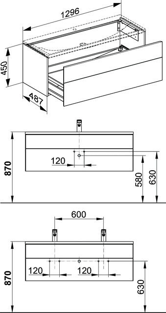 KEUCO WTU Royal Reflex 34080, 1 Auszug, anthrazit/anthrazit