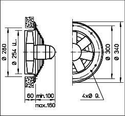 Helios HWD 250/4 Axialventilator 3-PH, Regelbar