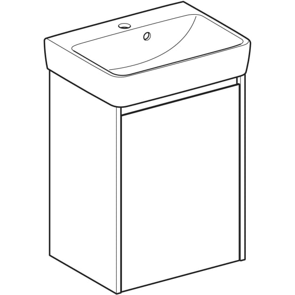 Geberit Renova Plan Set HWB mit US, 1 Tür 50x69,7x38cm, Eiche natur