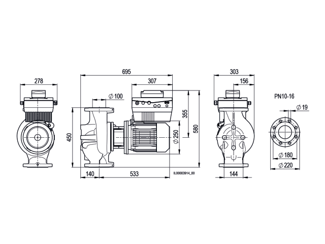 BIRAL Inline-Pumpe VivarA M 100-24 450