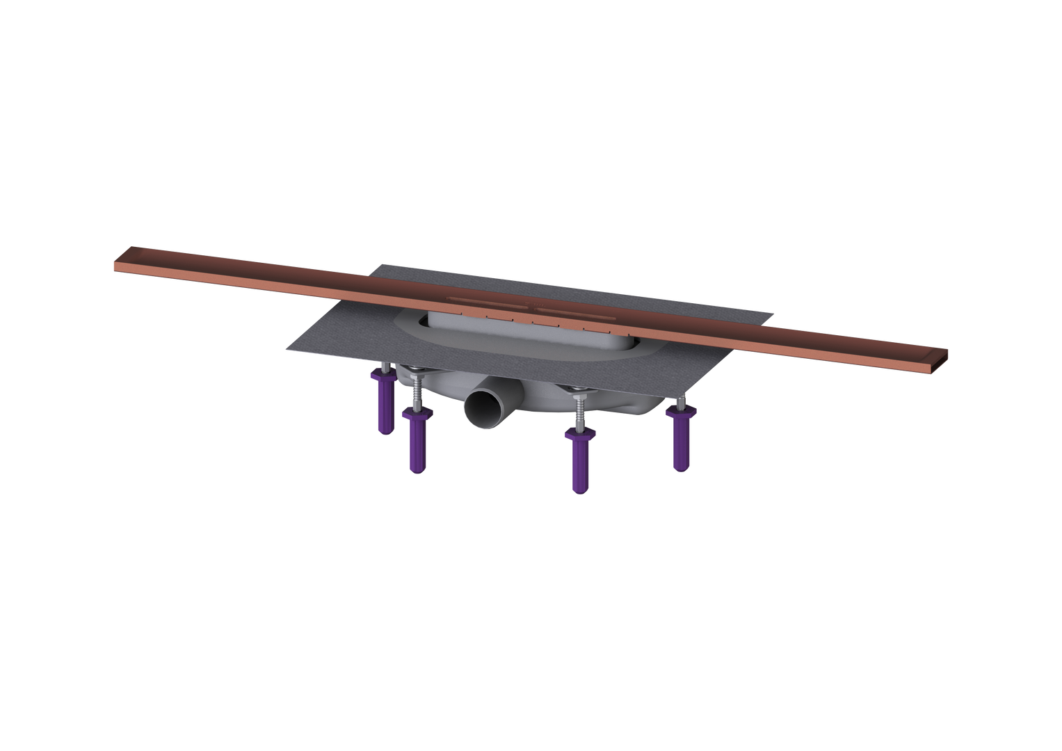 KESSEL-Duschrinne Linearis Infinity 60 L: 800 mm, DN 40, Copper, geb., Megastop