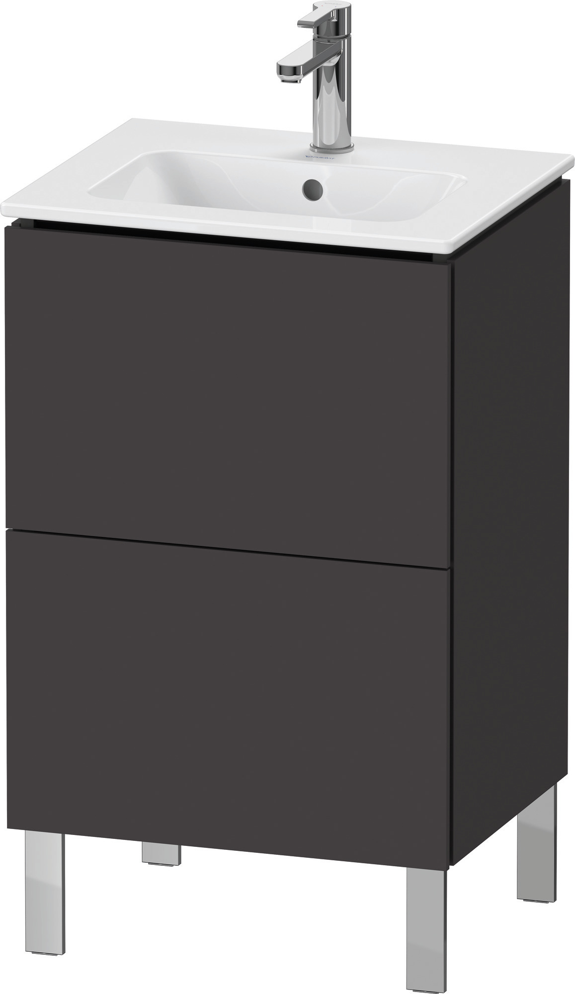 Duravit WTU L-Cube bodenstehend, 2 Auszüge 704x520x421mm, Graphit Supermatt