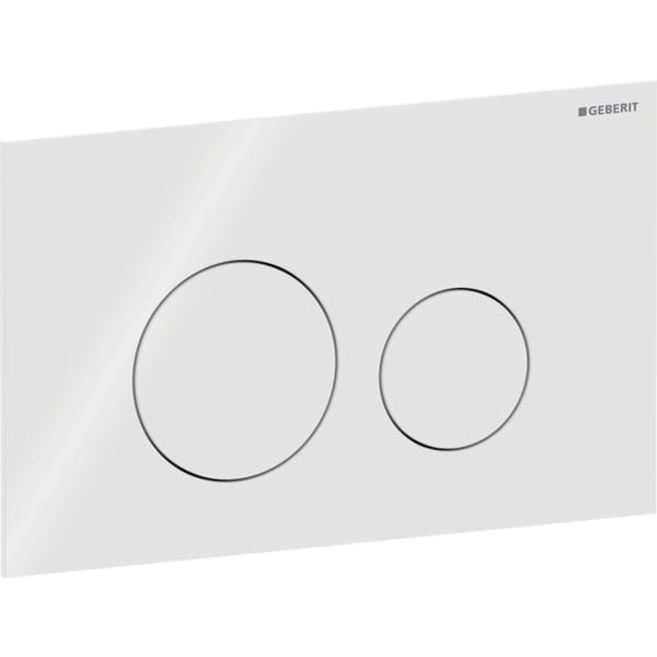 Geberit Sigma40 BetPl., rund, f. 2-Mengen-Sp. weiß, Glas