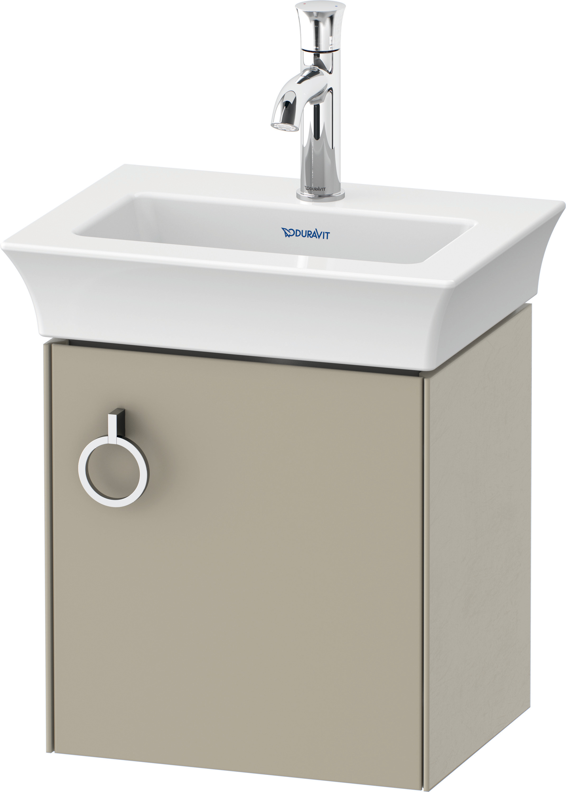 Duravit WTU wandh. White Tulip,1 Tür m.Griff 410x384x298,TA r.,Taupe Seidenmatt