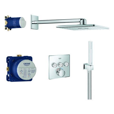 GROHE UP-Duschsystem GRT SmartControl 34804 eckige Form mit THM/KB/HB chrom GROHE UP-Duschsystem GRT SmartControl 34804 eckige Form mit THM/KB/HB chrom