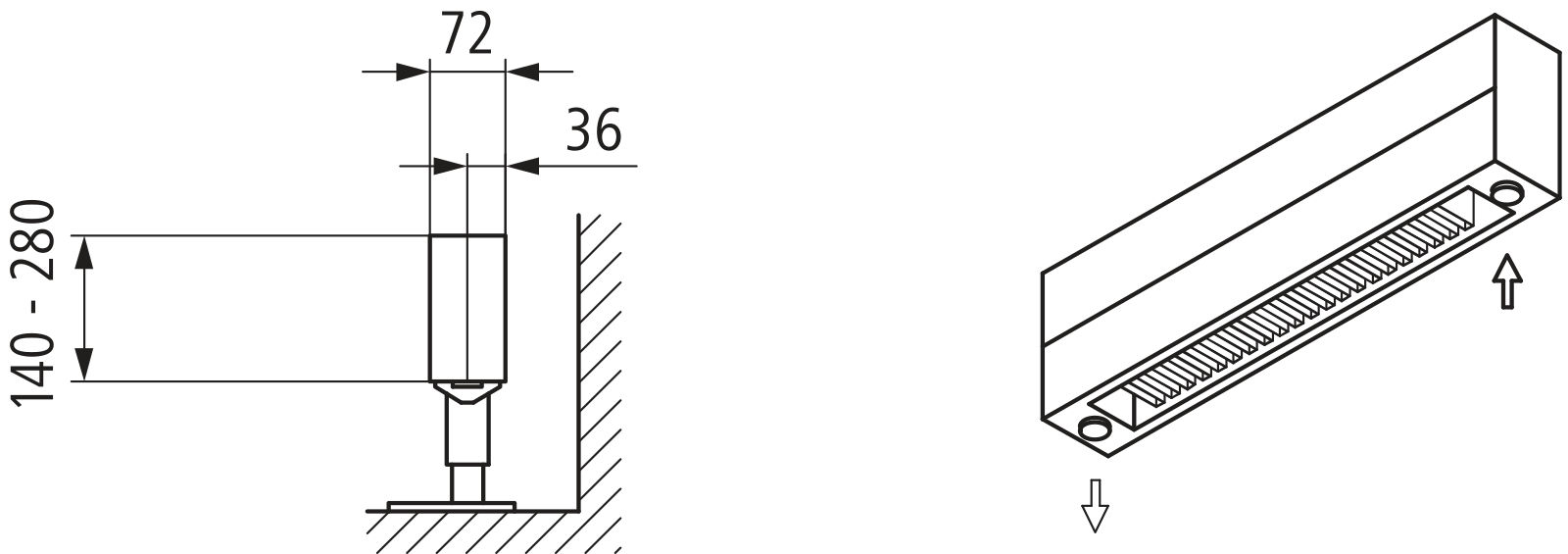 Kermi Konvektor Typ21 BH70x72x3200mm QN1117, weiß, 6bar, o. Abd, AB 14