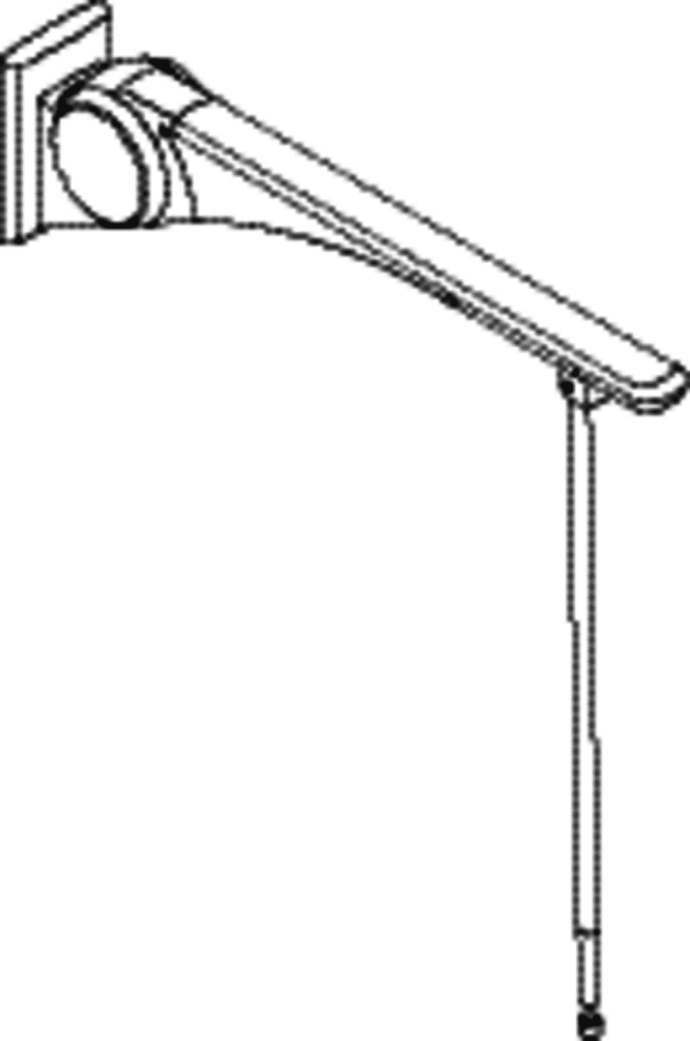 HEWI SK-Griff Basic,750, m.Bodenstütze Montagehöhe h=760mm weiß hgl.- weiß mt