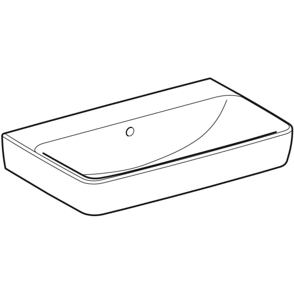 Geberit Renova Compact Waschtisch, 65x40cm o. Hl., m. Ül., weiß, KeraTect