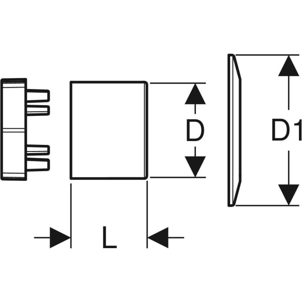 Geberit Set Blindrosette, G 2" hochglanz verchromt