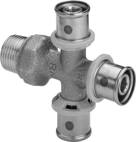 Viega Kreuzstück mit SC Sanfix P 2118.9 in R1/2 x 16mm Rotguss