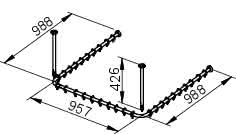 KEUCO Brausevorhangstangen-Set Plan 14940, für Dusche U-Form, 100x100, verchromt