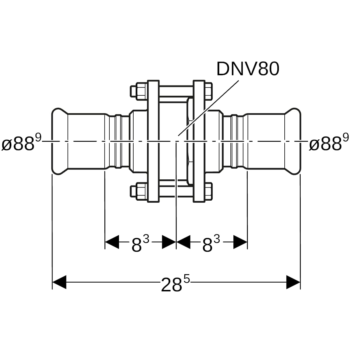 Geberit Mapress Rückschlagventil NPW geflanscht d88,9