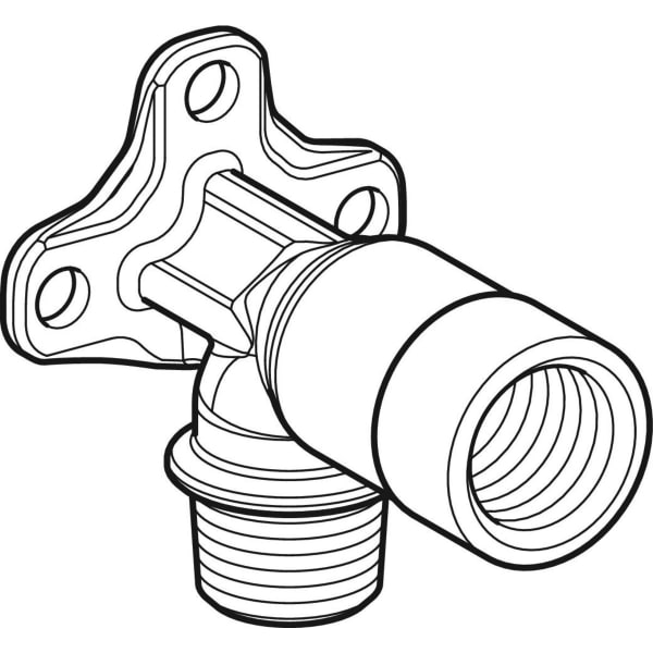 Geberit Anschlusswinkel 90Gr mit AG MF Rg R1/2-Rp1/2 L:73mm