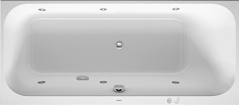 Duravit Whirlwanne Happy D.2 1600x700mm Einbauv. R-Schräge re. Jet-System, weiß
