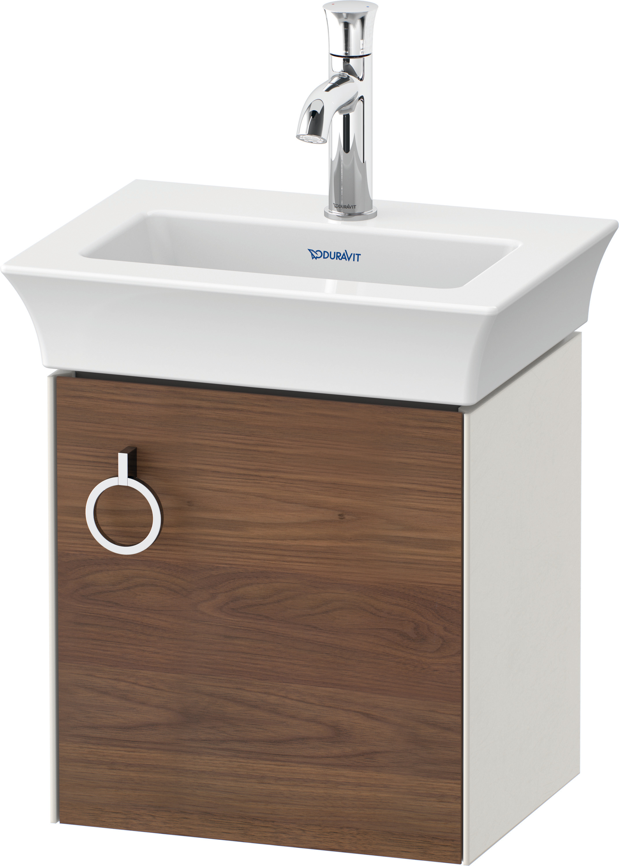Duravit WTU wandh. White Tulip,1 Tür m.Griff 410x384x298,TA r.,A.Nussb.M./Nord.W.Sdm