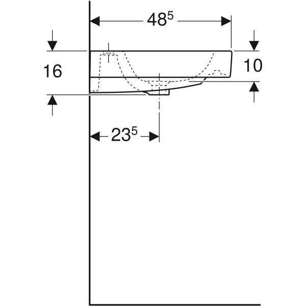 Geberit iCon Waschtisch, 120x48,5cm zwei Hl., m. Ül., weiß, KeraTect