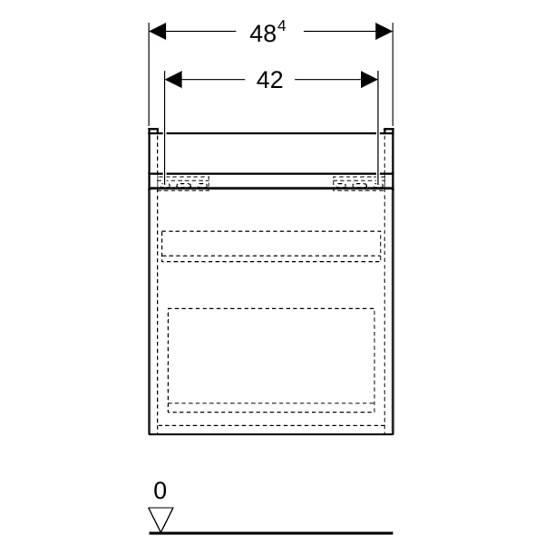 Geberit Renova Plan US f. WT, mit 1 Schublade u. Innenschubl., 48,4x60,6x40,7cm, lava