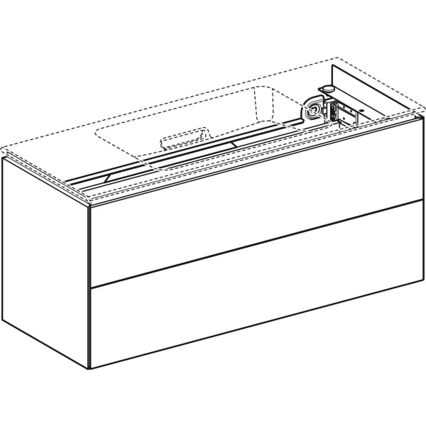 Geberit ONE Unterschrank für Waschtisch m. 2 Schubladen, 104,4x46,5x39,6cm, weiß