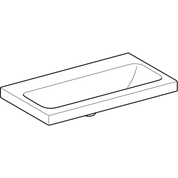 Geberit iCon Light WT 75x42cm, verk. Ausld. ohne Hahnloch, ohne Überlauf, weiß
