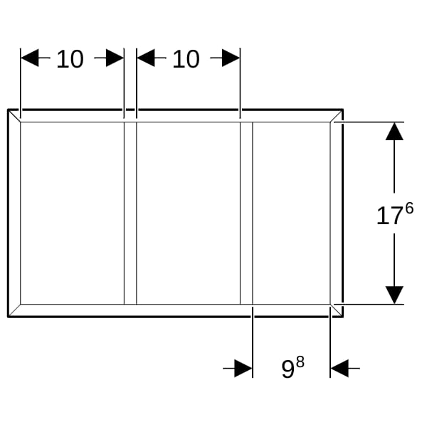Geberit Schubladeneinsatz, H-Unterteilung für untere Schubl., 32,3x9,8x20cm, lava