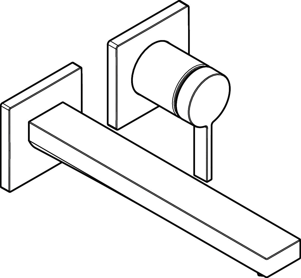 Hansgrohe 2-Loch Waschtischmischer Unterputz Tecturis E F-Set 225 mm Auslauf MSW