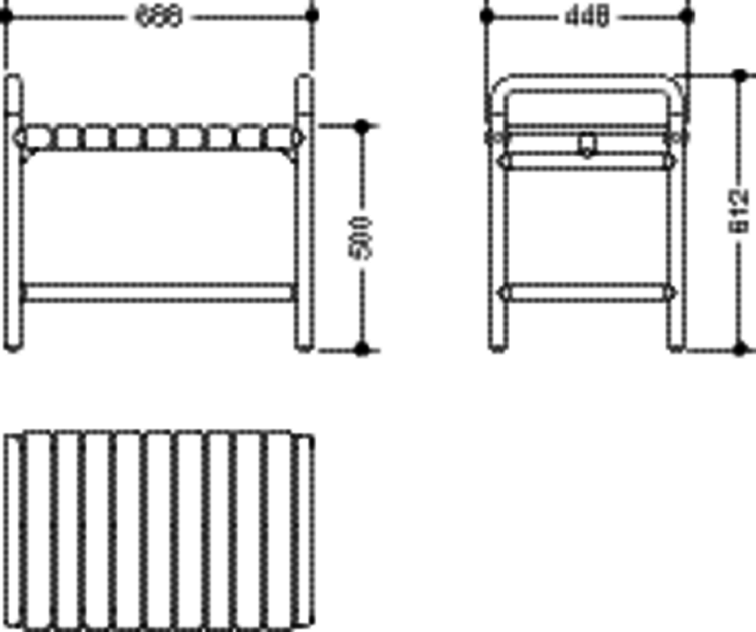 HEWI Duschbank Ser 801, B:688mm, Stützlast 300 kg felsgrau