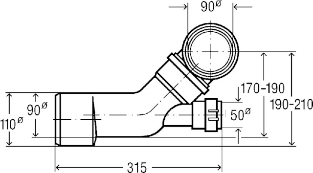 Viega Abzweig 8093 in DN100/80/50 Kunststoff schwarz