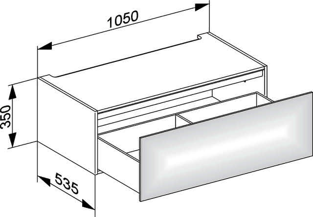 KEUCO Unterbauschrank Edition 11 31312 1 Auszug, anthrazit/Glas anthrazit