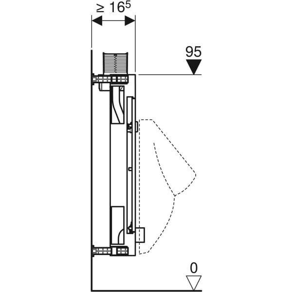 Geberit Kombifix Element für Urinal, 98 cm Universal, Betätigung von oben