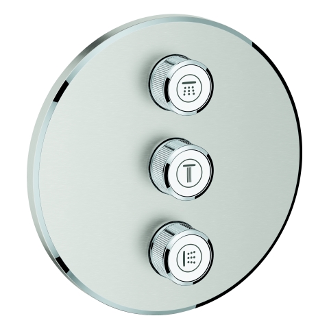 GROHE 3-fach UP-Ventil Grohtherm Smart Control 29122 FMS rund supersteel