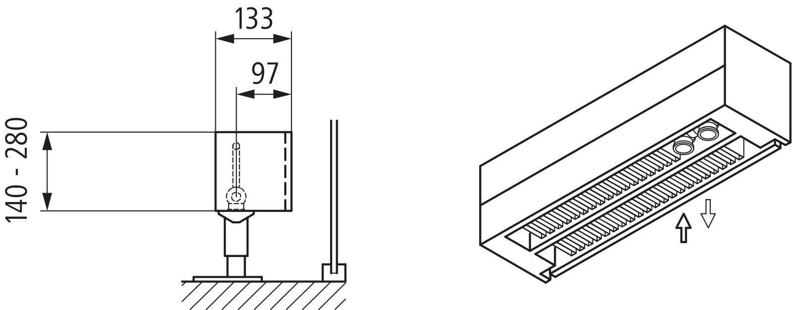 Kermi L-Kon S Typ22 BH140x133x1800mm QN1301,weiß,6bar, m. Abd., AB Uni.,VE2,5