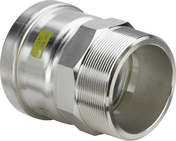 Viega Sanpress Inox G XL-Übergangsstück 0211XL (Gas) in d76,1xR2 1/2 Edelstahl