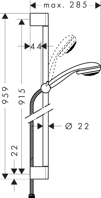 Hansgrohe Brauseset Crometta 85 Multi mit Unica Crometta Typ 90 chrom