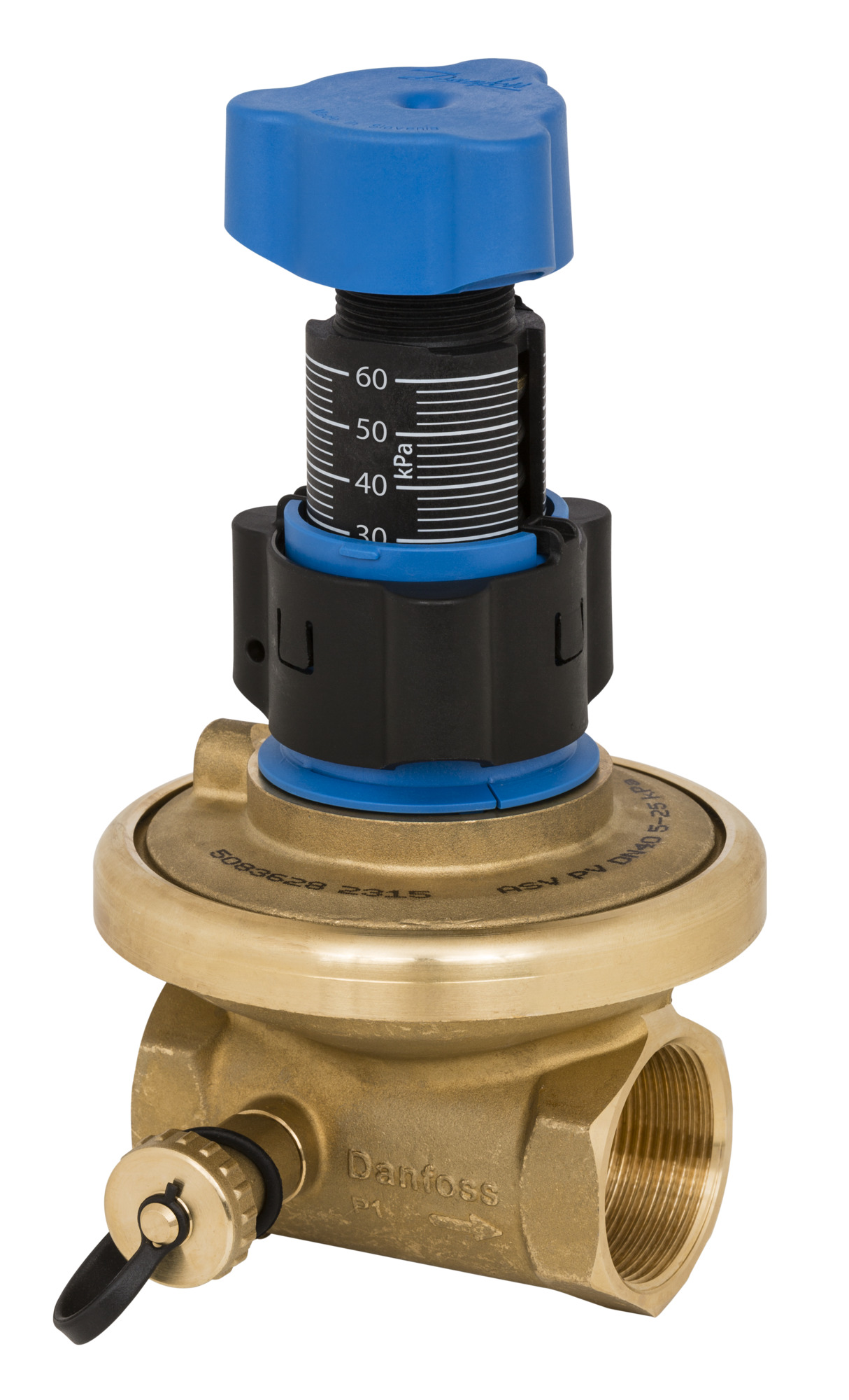 Danfoss Strangdifferenzdr.regl. ASV-PV32 Einstellskala,Rp1 1/4,Sollw,0,2-0,6 bar