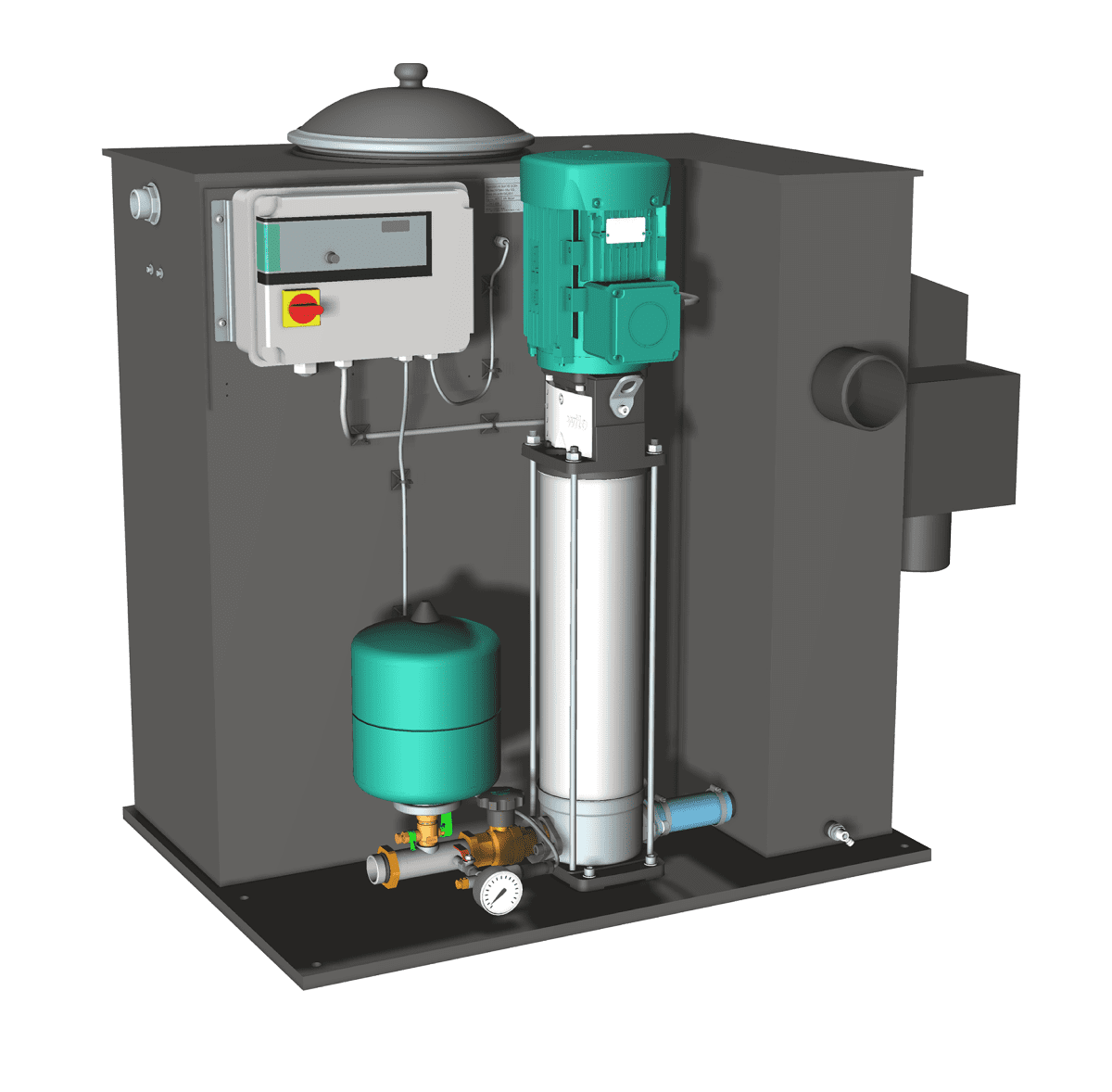 Wilo Einzelpumpenanlage Economy CO/T-1 Helix V 406/EC,G11/4/G11/4,0.75kW