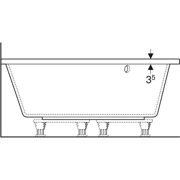 Geberit Renova Eckbadewanne 135x43,5x135 cm weiß