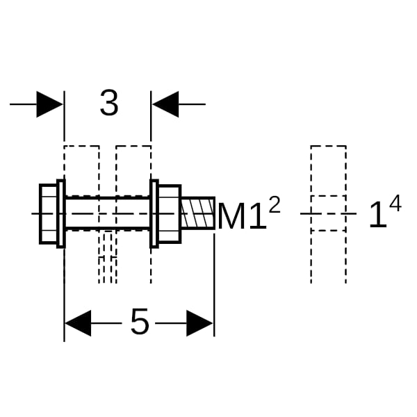 Geberit Schraubenset für Flanschverbindung aus Stahl verzinkt 12x50