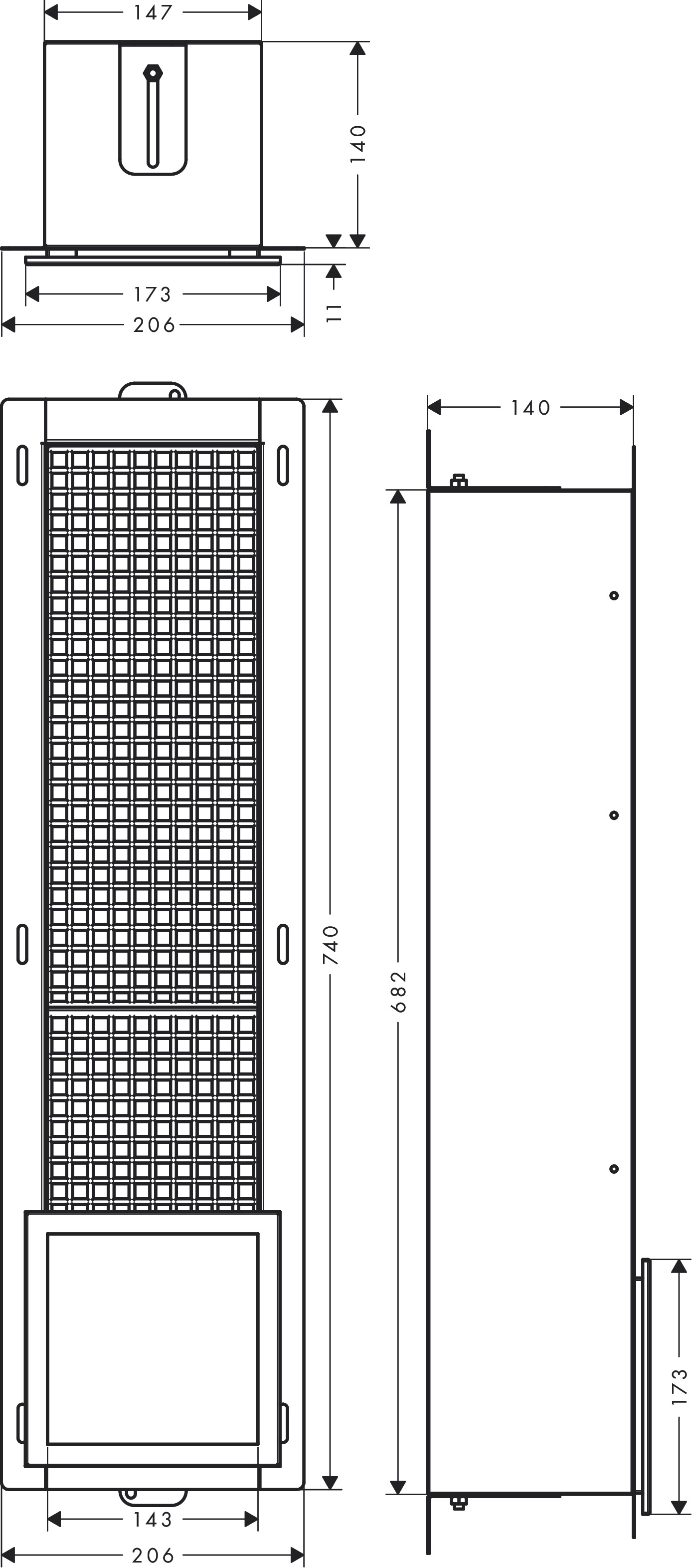 Hansgrohe Einbau Toilettenpapierhalt.XtraStoris Original m.Vorratsbehält. f.6 Rollen MSW