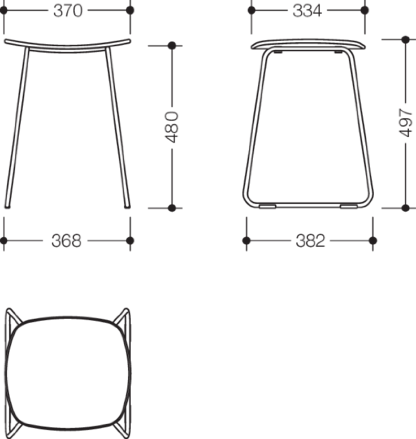 HEWI Duschhocker, H:497mm, B:370mm, Gestell verchromt signalweiß