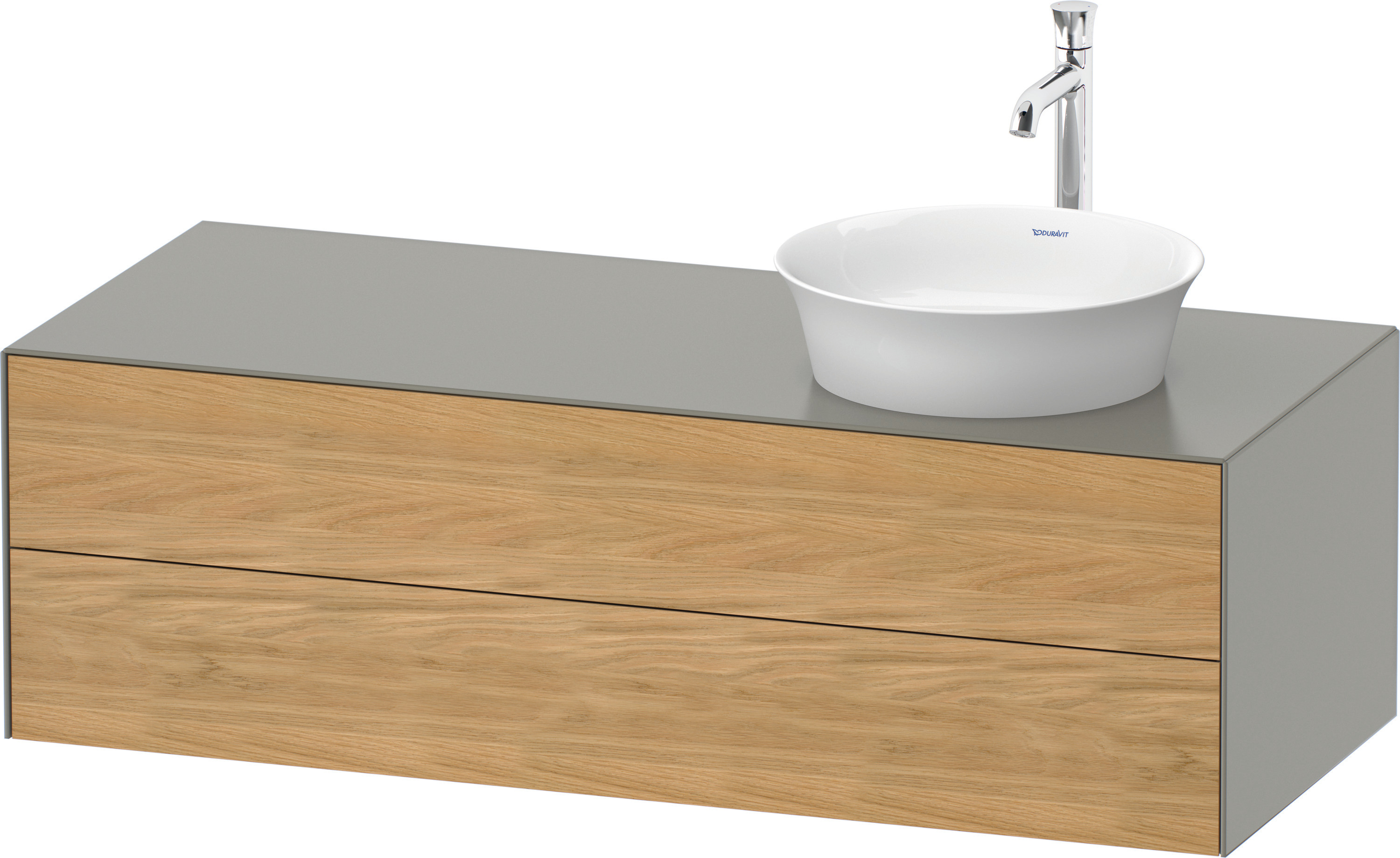 Duravit WTU White Tulip wandh,2 SchKa,B re. 408x1300x550mm,Eiche N.M/Steingrau Sdm