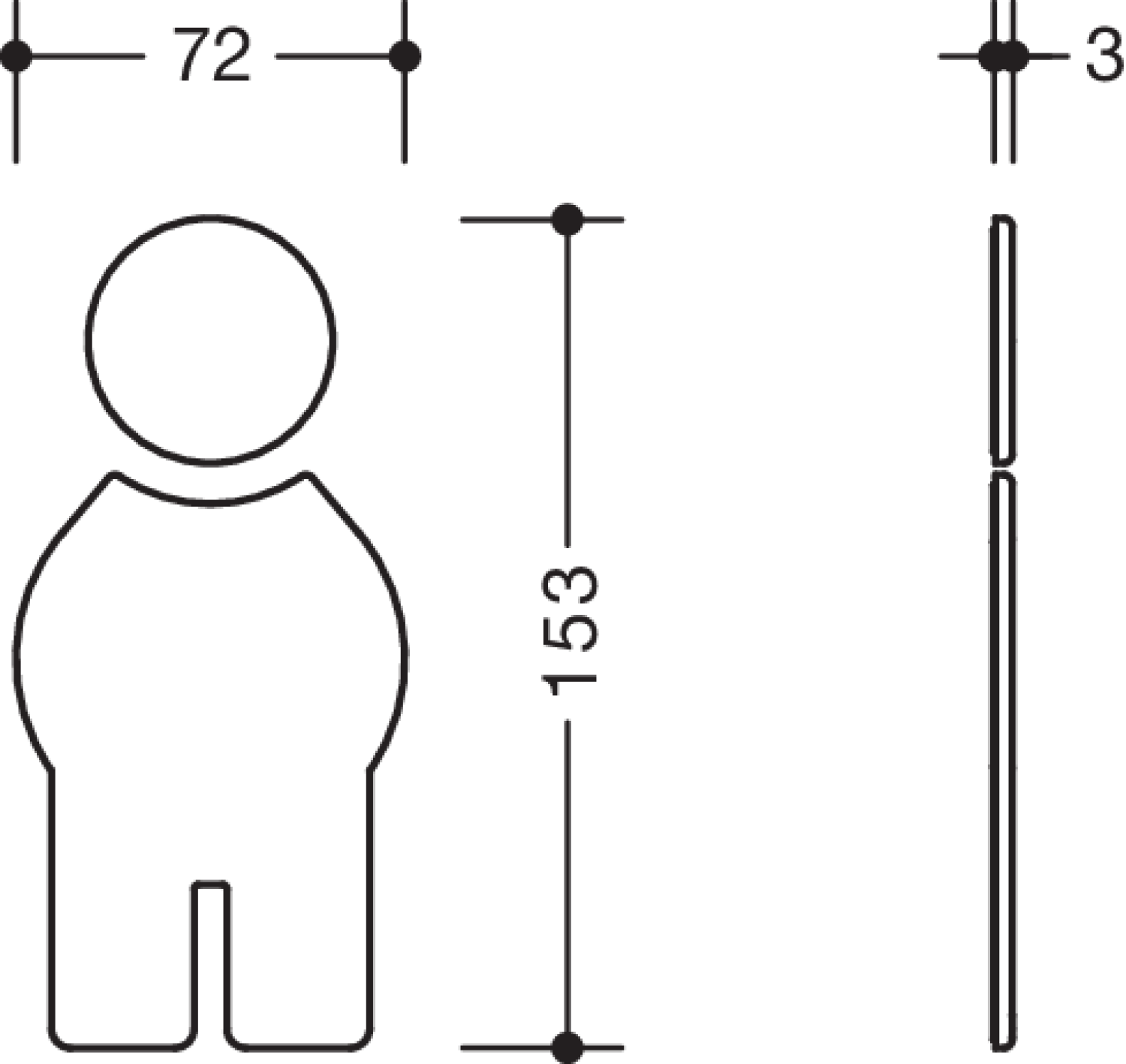 HEWI Symbol Mann Ser 801, selbstklebend rubinrot