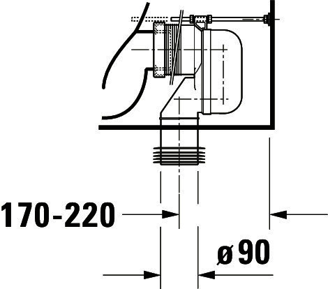 DU Stand-WC Kombi DuraStyle 700 mm Tiefspüler, f.SPK, Abg.Vario, weiß