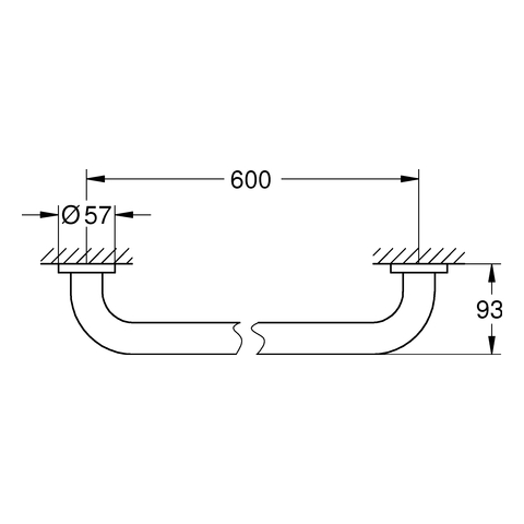 GROHE Wannengriff Essentials 40794_1 600mm Metall chrom