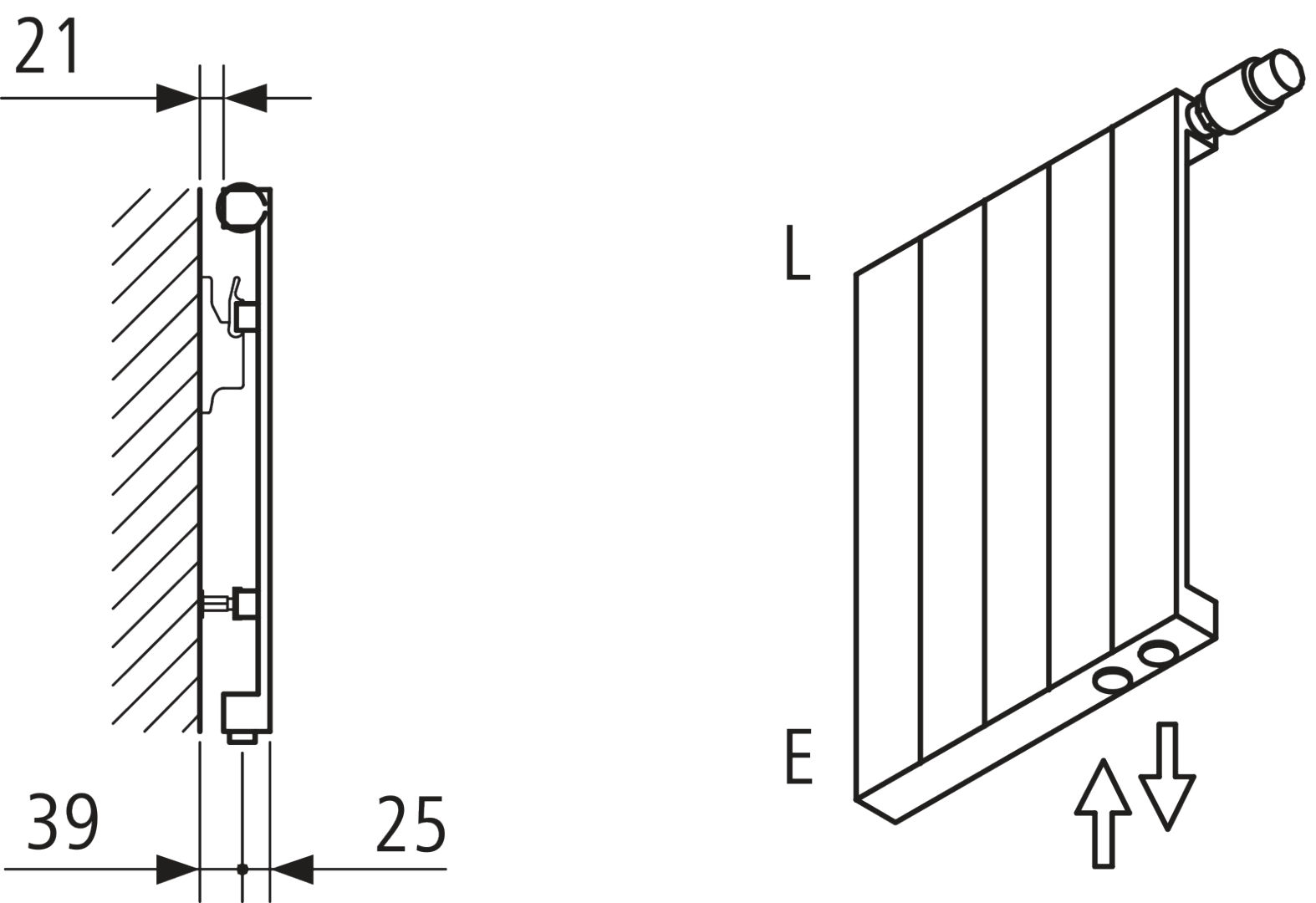 Kermi Heizwand HVN Typ22 BH1800x122x630 QN2440, RAL9016, 6 bar, ANB12