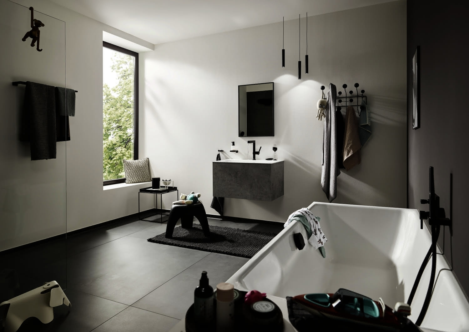 Hansgrohe Wannenmischer Unterputz Finoris F-Set Sicherungskombination mattschwarz
